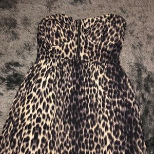 Leopard strapless dress size S